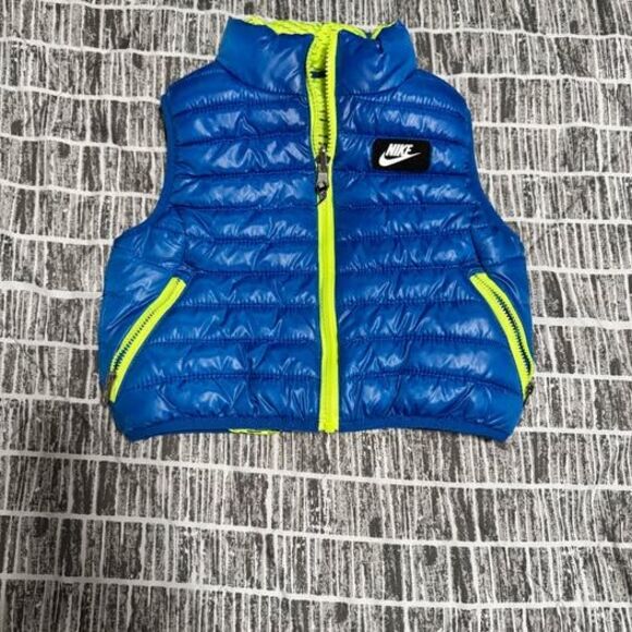 Nike Puffer Vest Reversible Jacket Blue Yellow Unisex Toddler Size 2T - Picture 1 of 2